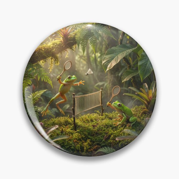 Item preview, Frogs Play Badminton in the Rainforest designed and sold by Tridentulus.