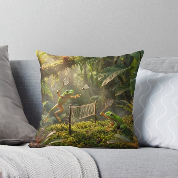 Item preview, Frogs Play Badminton in the Rainforest designed and sold by Tridentulus.