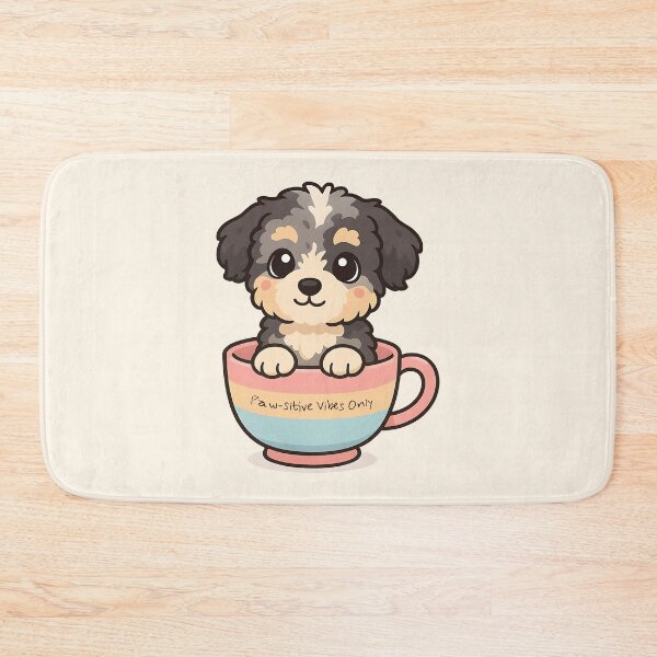 Item preview, Paw-sitive Vibes Only Cute Aussie Doodle in Teacup designed and sold by Balasan.
