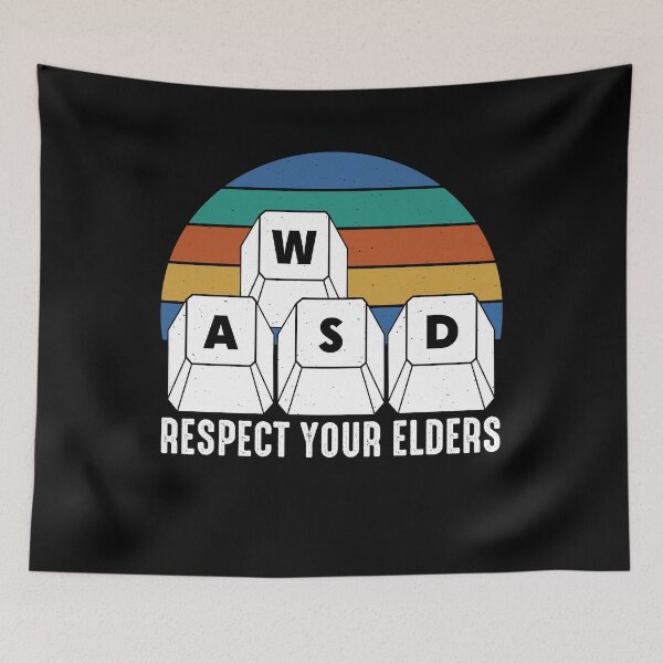 Item preview, Respect Your Elders Gamer WASD Gaming Retro Keyboard PC Gamer Meme  designed and sold by gunaone-design.