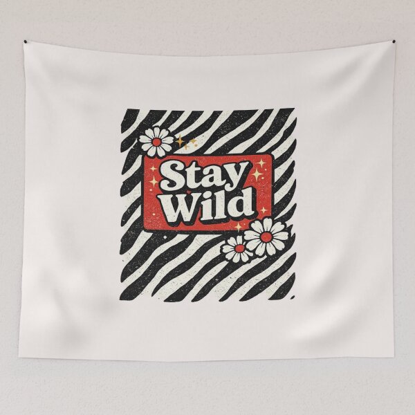 Item preview, Stay Wild Zebra Shirt – Bold Pattern Graphic Tee with Retro Flowers, Trendy Statement Streetwear, Fun Aesthetic Gift designed and sold by masteryStore.
