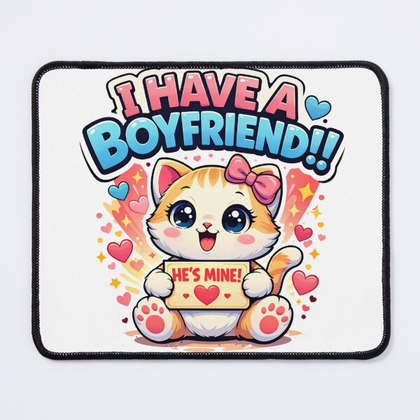 Item preview, I Have A Boyfriend Cute Cat He Is Mine Matching Couple Shirt designed and sold by TheSimpleTee007.