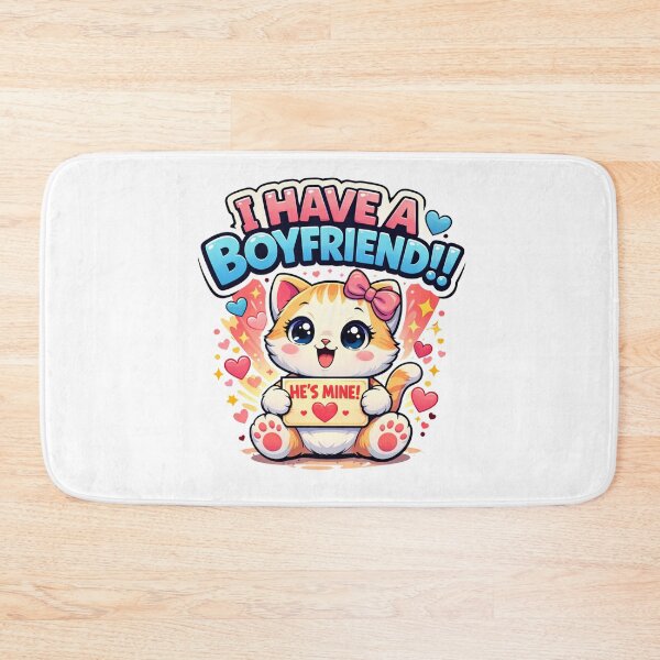 Item preview, I Have A Boyfriend Cute Cat He Is Mine Matching Couple Shirt designed and sold by TheSimpleTee007.