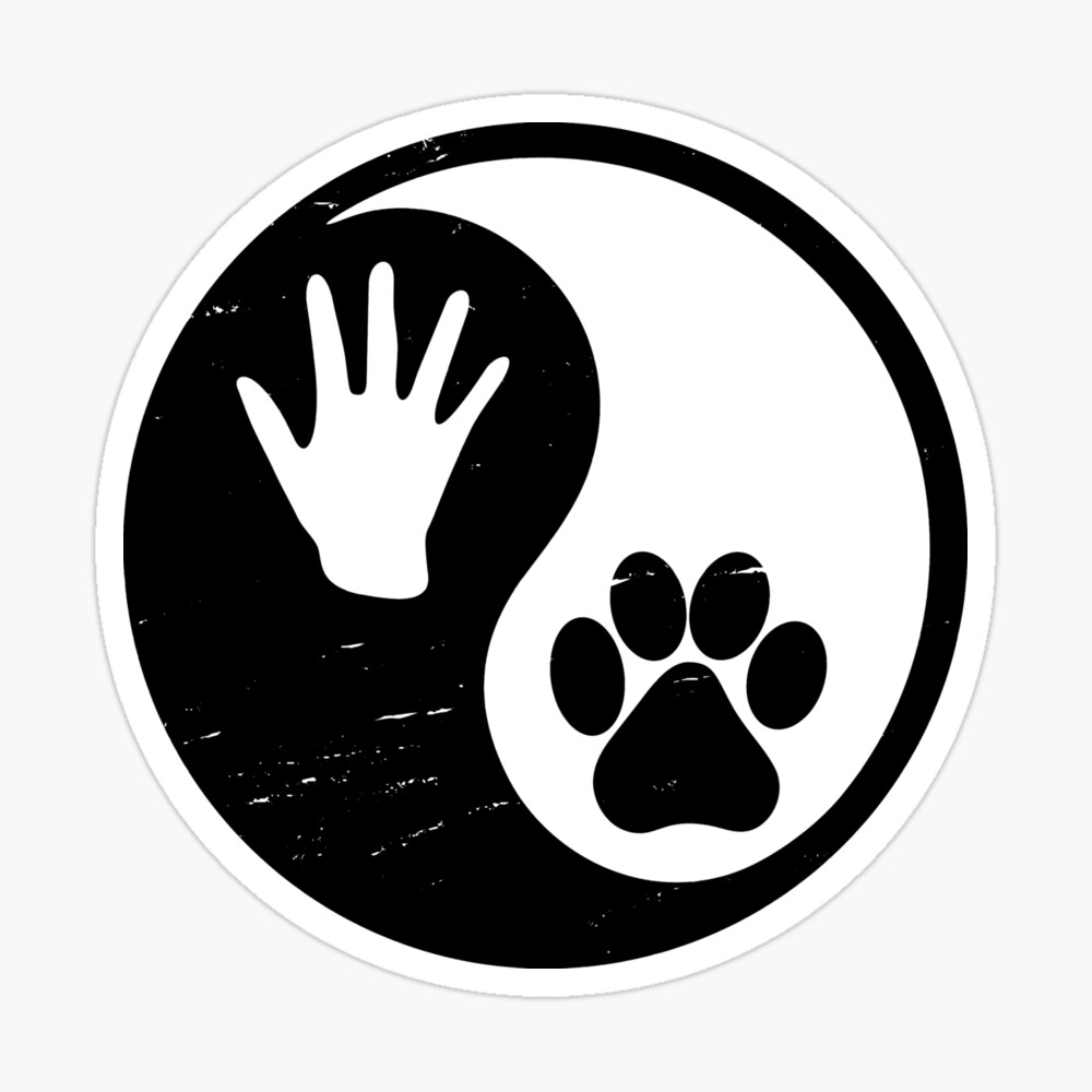 Download Yin Yang Human Hand Dog Paw Poster By Gritnemesis Redbubble