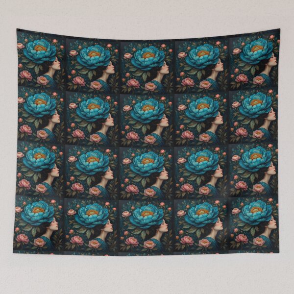 Item preview, A girl with a peony flower on her head. designed and sold by Natalia-Vlad.