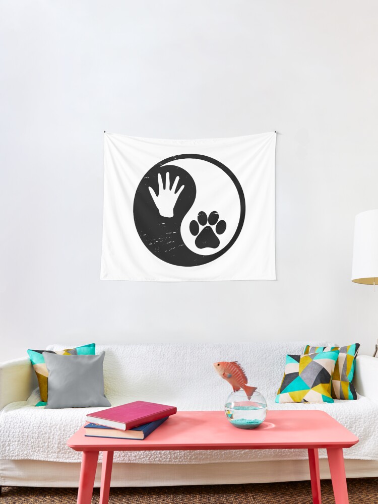 Download Yin Yang Human Hand Dog Paw Tapestry By Gritnemesis Redbubble