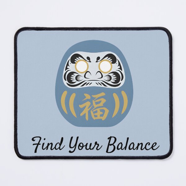 Item preview, Find Your Balance Blue Daruma Motivational Illustration designed and sold by daila70.