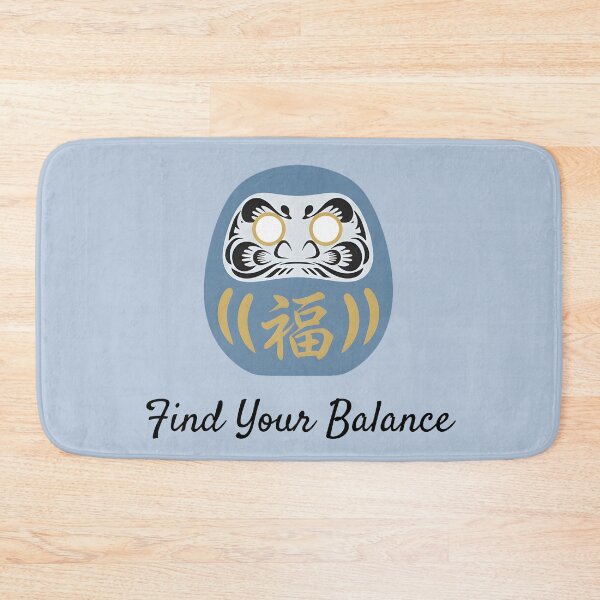 Item preview, Find Your Balance Blue Daruma Motivational Illustration designed and sold by daila70.