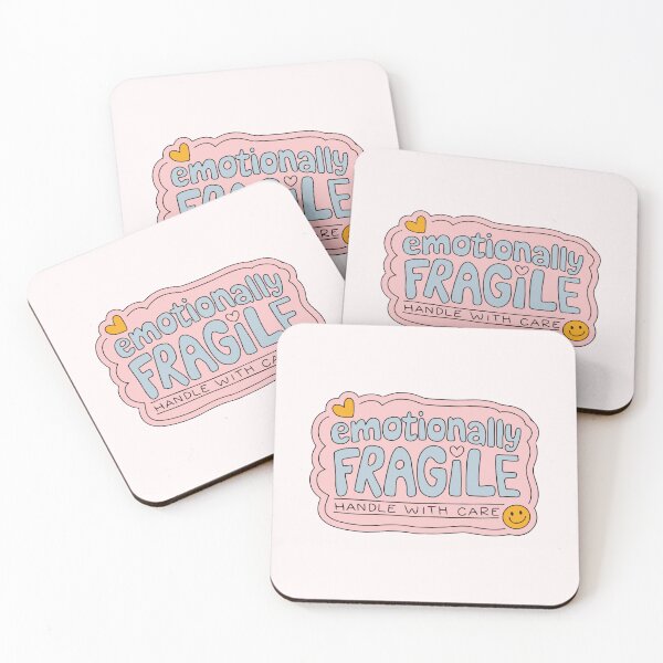 Item preview, Emotionally Fragile Handle With Care - Cute Pastel Mental Health Sticker designed and sold by minki-graphics.