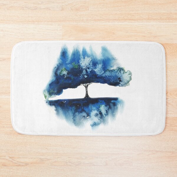 Item preview, Blue watercolor tree with reflection designed and sold by VitSArt.