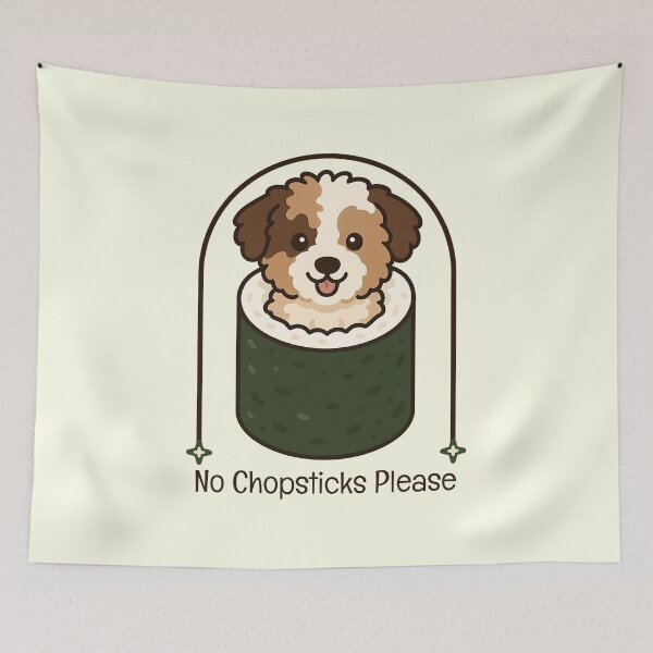 Item preview, No Chopsticks Please - Cute Aussie Doodle Sushi Roll designed and sold by Balasan.