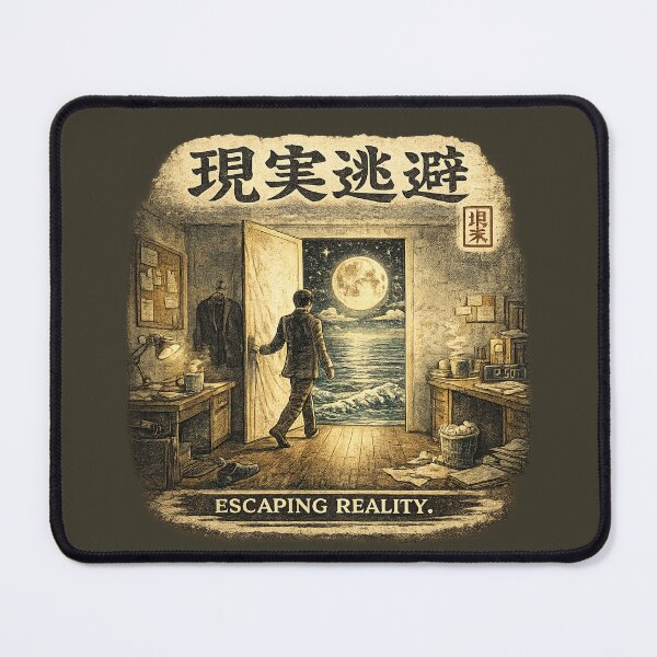 Item preview, 現実逃避 (Genjitsu Touhi) – ESCAPING REALITY – Vintage Japanese Woodblock designed and sold by Planthem.