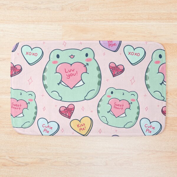 Item preview, Cute Valentine's Day Frog with Candy Hearts designed and sold by ShyHomebodyClub.