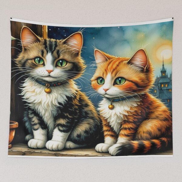 Item preview, Watercolor Kittens by the Window designed and sold by Beyond The Canvas.