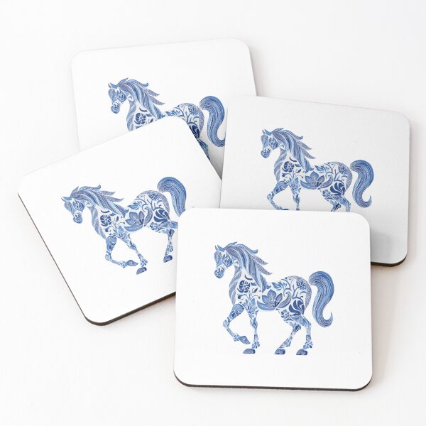 Item preview, Blue and white horse designed and sold by MendaciousMina.