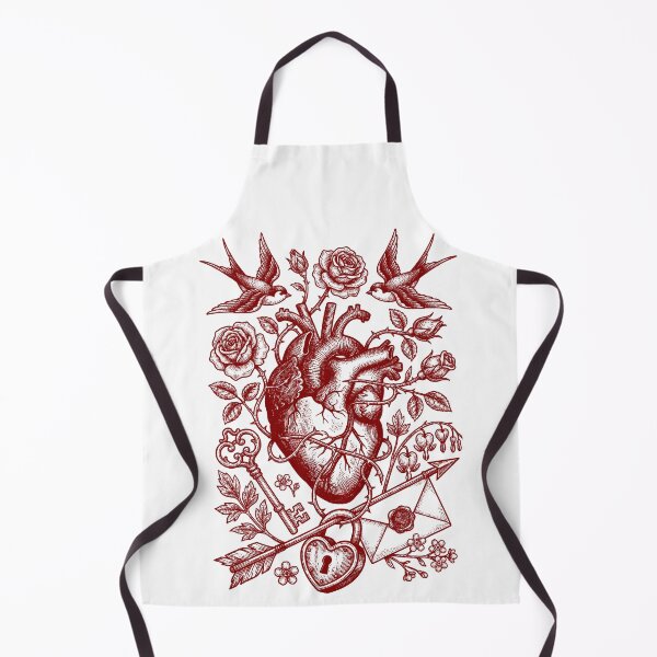 Item preview, Maroon Heart & Roses - Vintage Red Ink Engraving designed and sold by DigitalGlade.