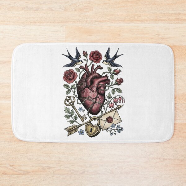 Item preview, Anatomical Romance in Color - Hand-Tinted Heart & Swallows designed and sold by DigitalGlade.