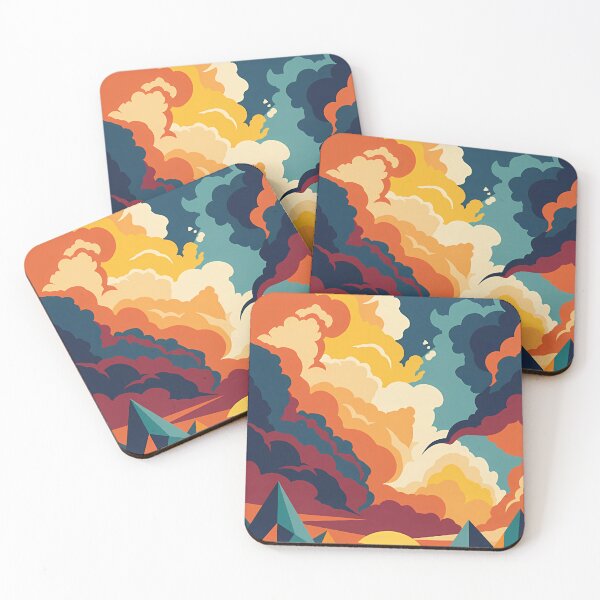 Item preview, Vibrant sunrise over surreal mountains designed and sold by darkzak.