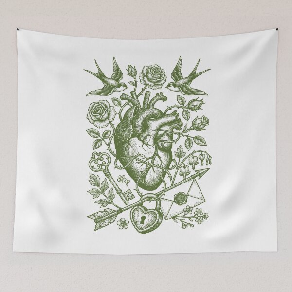 Item preview, Sage Green Botanical Heart - Vintage Nature Love designed and sold by DigitalGlade.