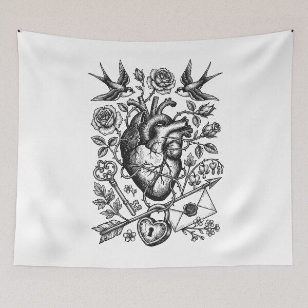 Item preview, Classic Anatomical Heart - Vintage Black Ink Engraving designed and sold by DigitalGlade.