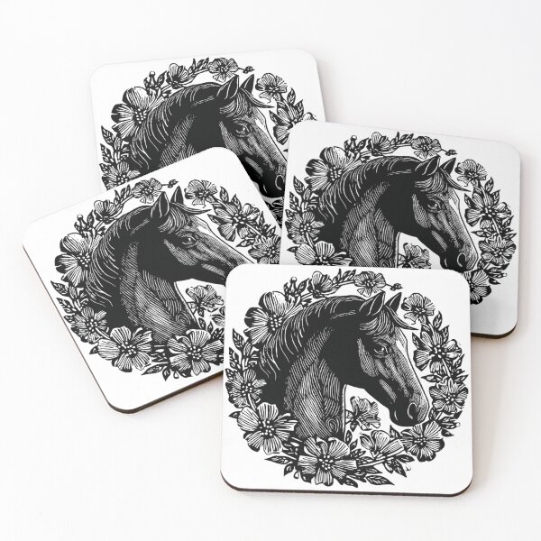Item preview, Horse in floral wreath designed and sold by MendaciousMina.