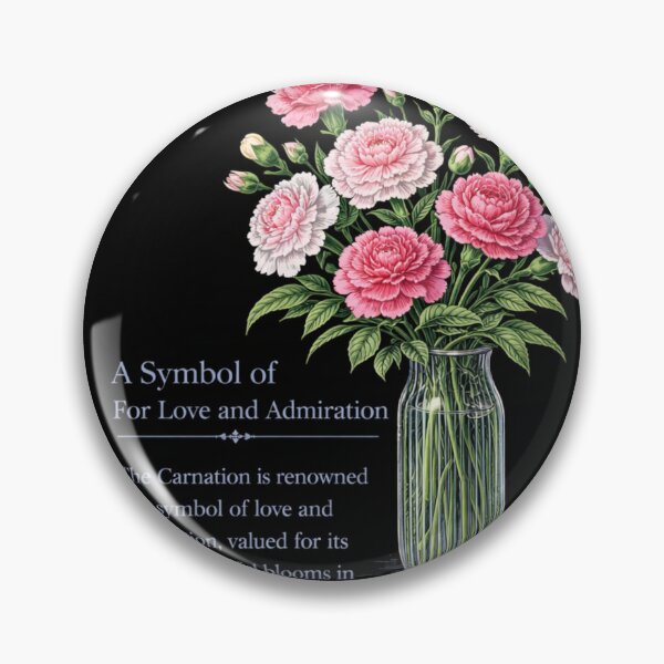 Item preview, Carnation Botanical Print, Vintage Floral Illustration, Love and Admiration on Black designed and sold by Prayful.