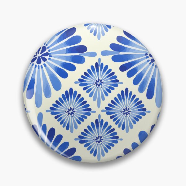 Item preview, Blue Watercolor Talavera Floral Pattern - Hand-Painted Ceramic Tile Style designed and sold by DeeLulu.