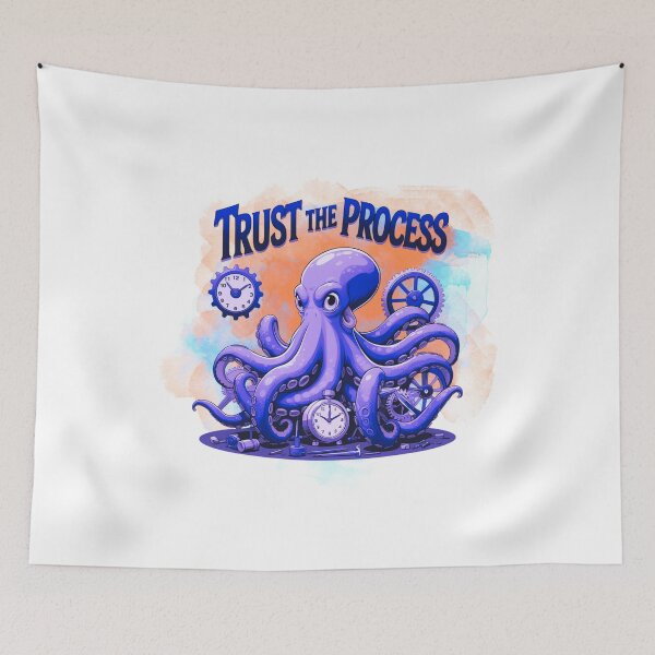 Item preview, Trust the Process cartoon illustration designed and sold by SloganSauce.