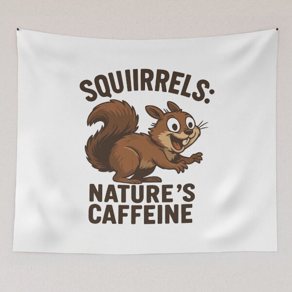 Item preview, Squirrels: Nature’s Caffeine – Funny Squirrel Cartoon designed and sold by storelibertys.