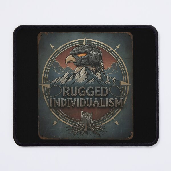 Item preview, Rugged Individualism - Tactical Eagle Mountain Retro Design designed and sold by axiksa10.