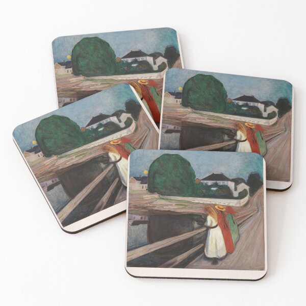 Item preview, Edvard Munch Girls on Bridge Expressionism designed and sold by LaFabricaArt.