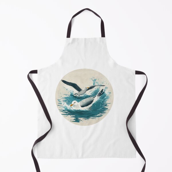 Item preview, Sea Gulls landing in the ocean and floating designed and sold by KitCatCards.