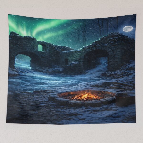 Item preview, Northern Lights Over Forgotten Ruins  designed and sold by NAJURE.
