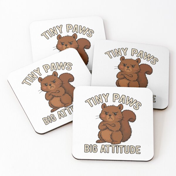 Item preview, Tiny Paws, Big Attitude – Funny Squirrel Cartoon designed and sold by storelibertys.