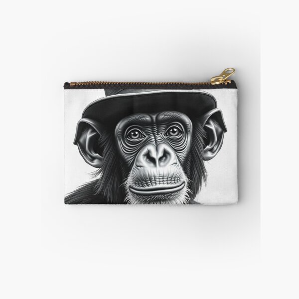 Item preview, Dapper Chimpanzee in Top Hat - Gentleman Monkey Portrait Art designed and sold by EllDAV777.