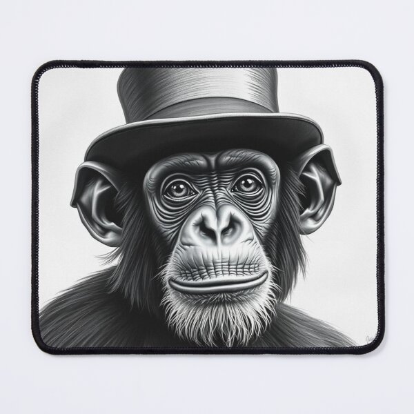 Item preview, Dapper Chimpanzee in Top Hat - Gentleman Monkey Portrait Art designed and sold by EllDAV777.