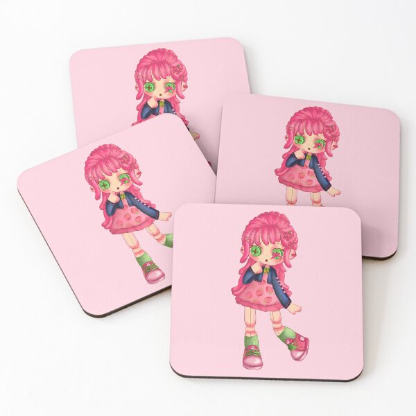 Item preview, Cute pink doll with button eyes designed and sold by IvoletDisseny.