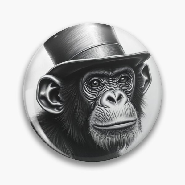 Item preview, Dapper Chimpanzee in Top Hat - Elegant Monkey Portrait Art designed and sold by EllDAV777.