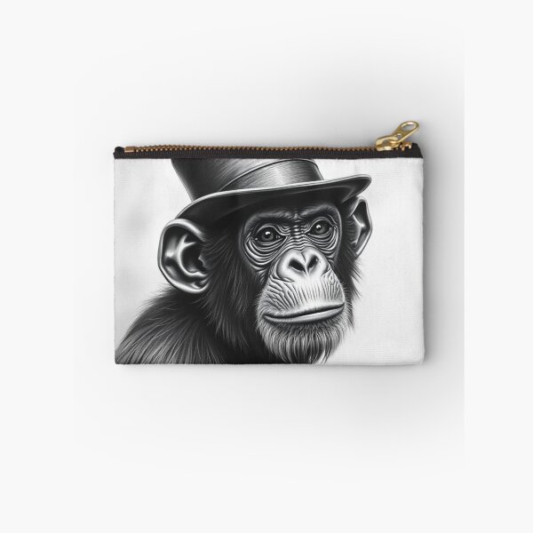 Item preview, Dapper Chimpanzee in Top Hat - Elegant Monkey Portrait Art designed and sold by EllDAV777.