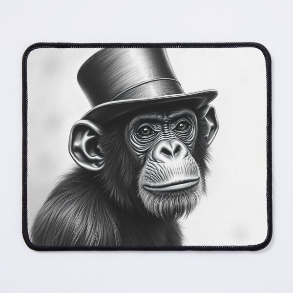 Item preview, Dapper Chimpanzee in Top Hat - Elegant Monkey Portrait Art designed and sold by EllDAV777.