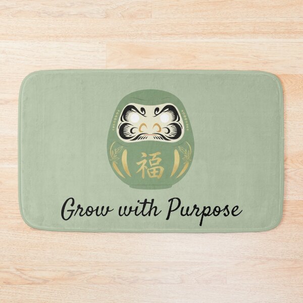 Item preview, Grow with Purpose Green Daruma Motivational Illustration designed and sold by daila70.