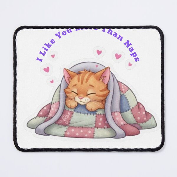 Item preview, I Like You More Than Naps Funny Cat Valentine Sticker designed and sold by ZKCreations.