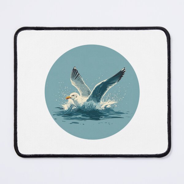 Item preview, A Single Sea Gull landing in the ocean and floating designed and sold by KitCatCards.