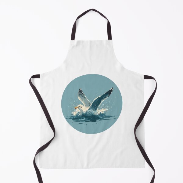 Item preview, A Single Sea Gull landing in the ocean and floating designed and sold by KitCatCards.