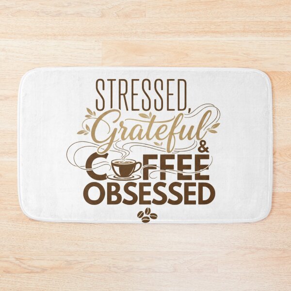 Item preview, Grateful & Coffee Obsessed - Minimalist Script Typography designed and sold by ToonyTeez.