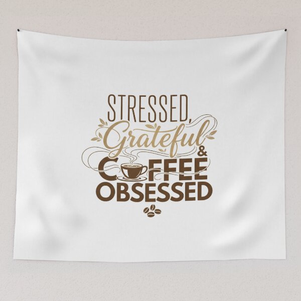 Item preview, Grateful & Coffee Obsessed - Minimalist Script Typography designed and sold by ToonyTeez.