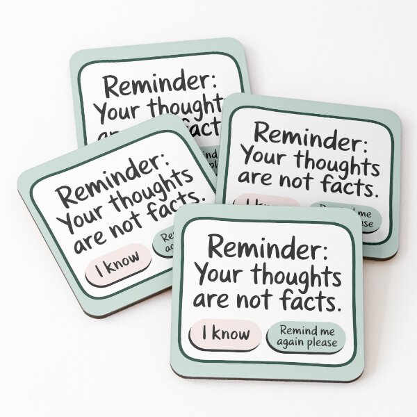 Item preview, Your Thoughts Are Not Facts - Gentle Mental Health Reminder Sticker designed and sold by minki-graphics.