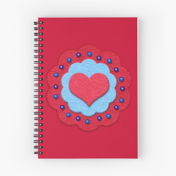 Item preview, Red and Blue Felt Style Valentine Heart with Beads designed and sold by CheriesArt.