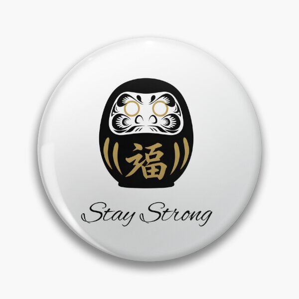 Item preview, Stay Strong Black Daruma Motivational Illustration designed and sold by daila70.