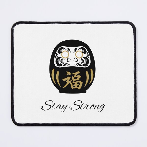 Item preview, Stay Strong Black Daruma Motivational Illustration designed and sold by daila70.